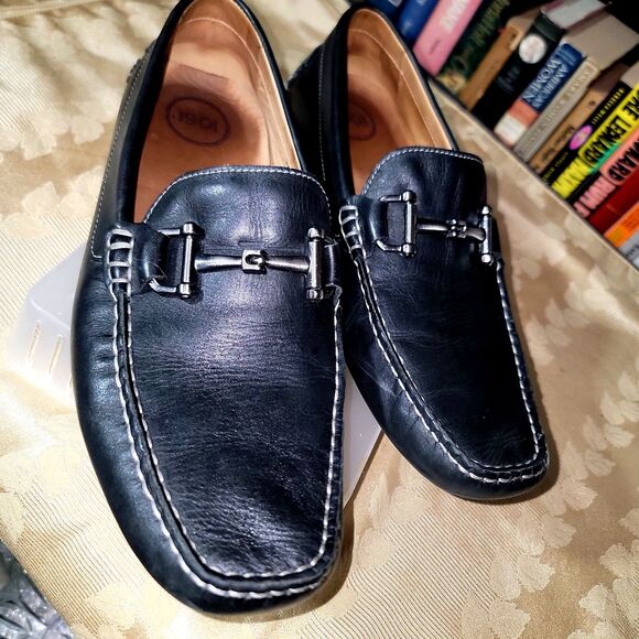 Men's 1901 Black Leather Bit Driving Shoes Loafers Casual Slip-on 10M - Picture 9 of 15